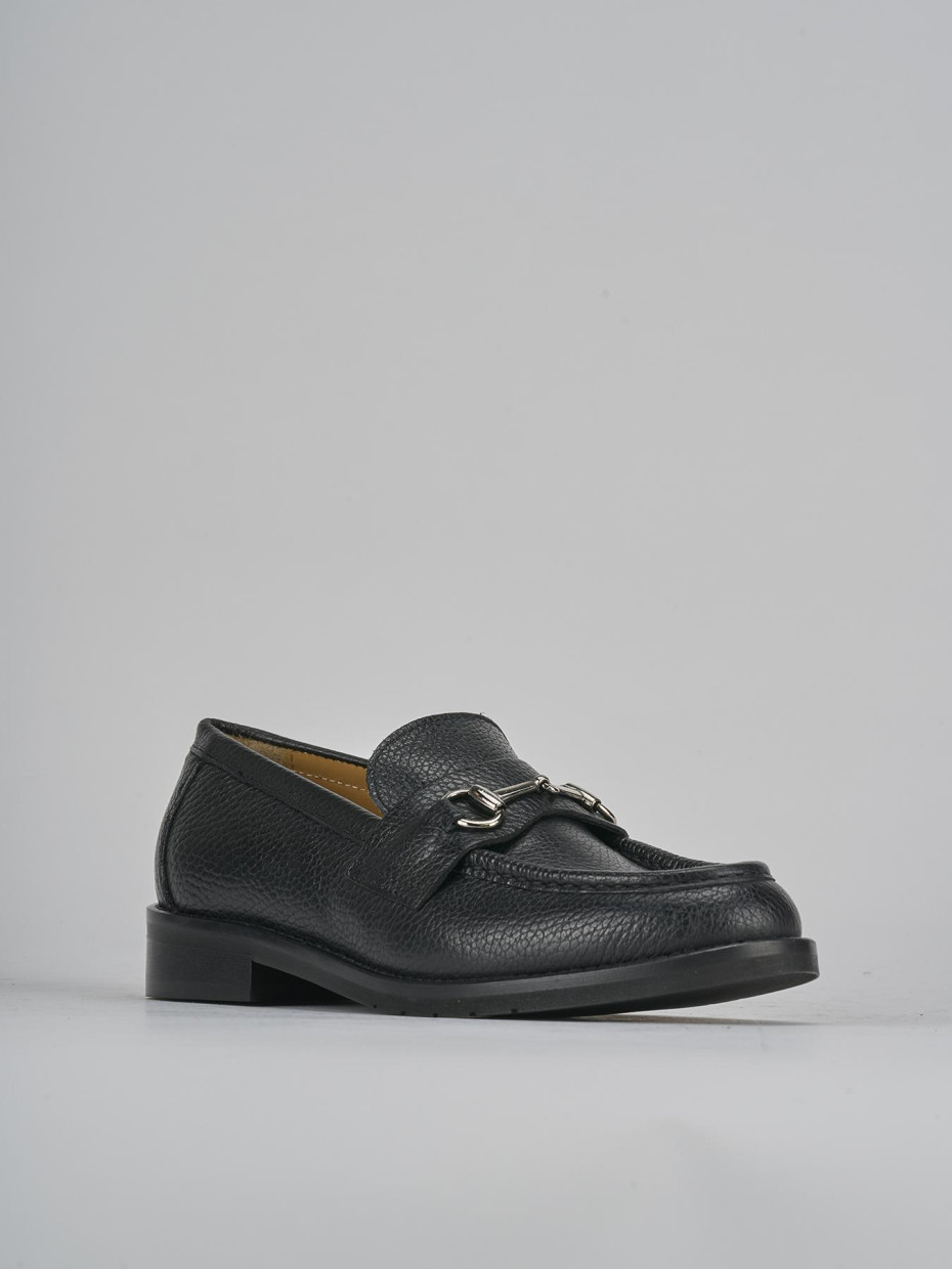 Mocassini tacco 2cm pelle nero