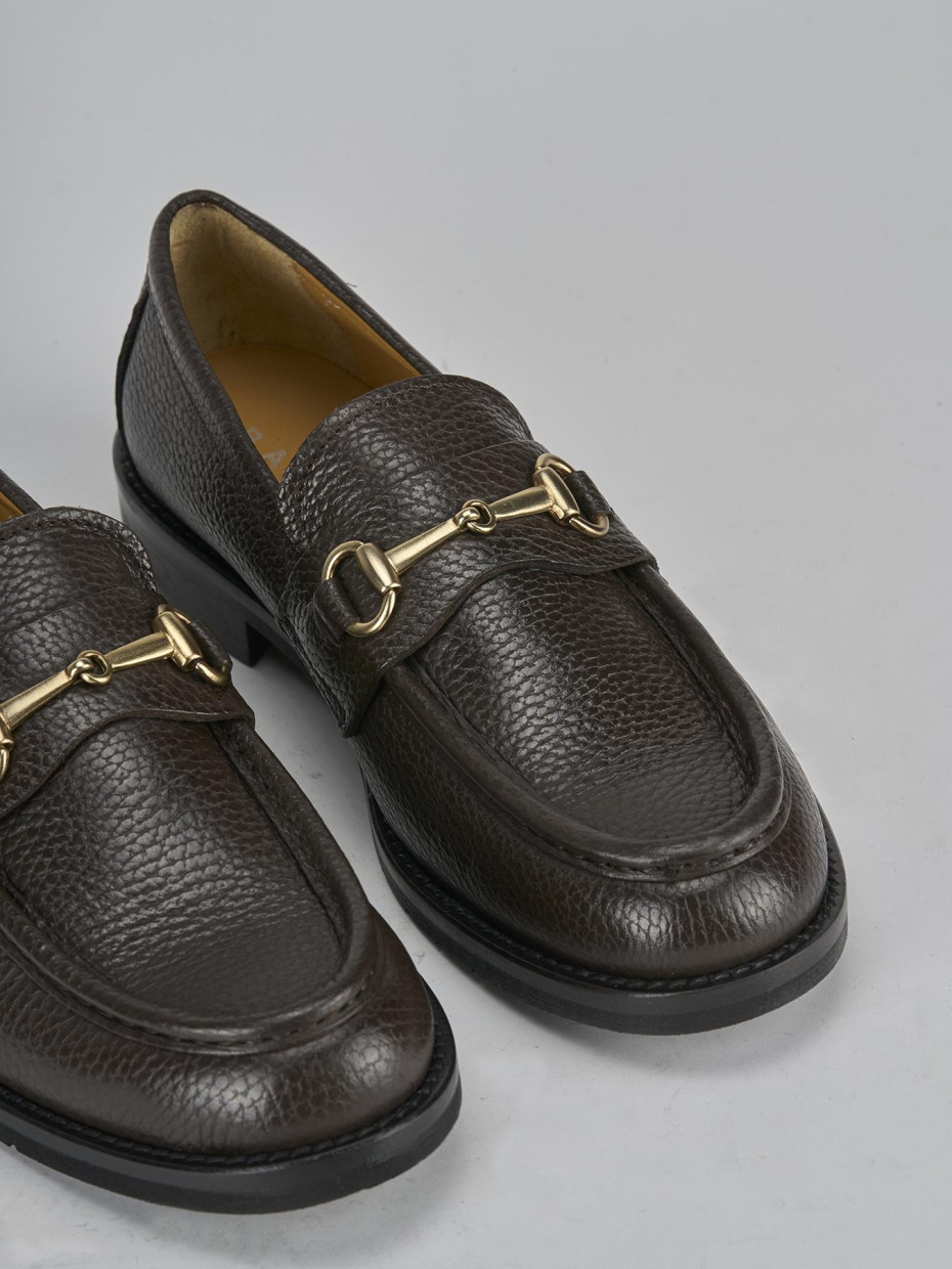 Mocassini tacco 2cm pelle testa