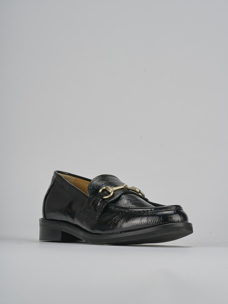 Mocassini tacco 2cm vernice nero