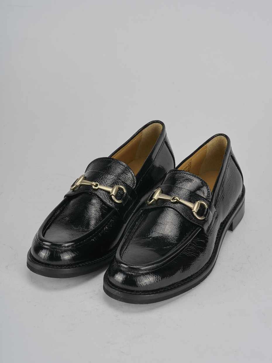 Mocassini tacco 2cm vernice nero