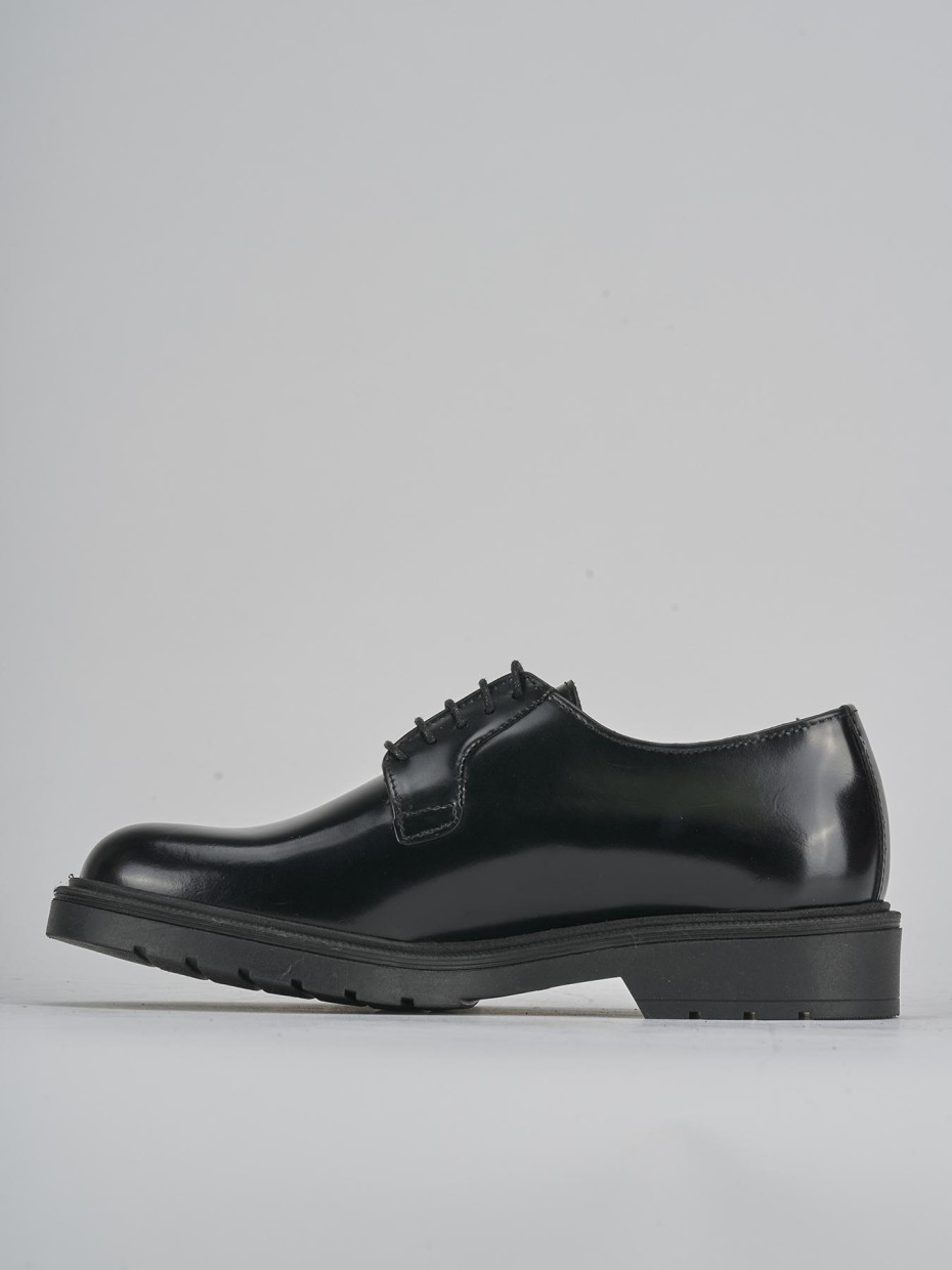 Stringate tacco 2cm pelle nero