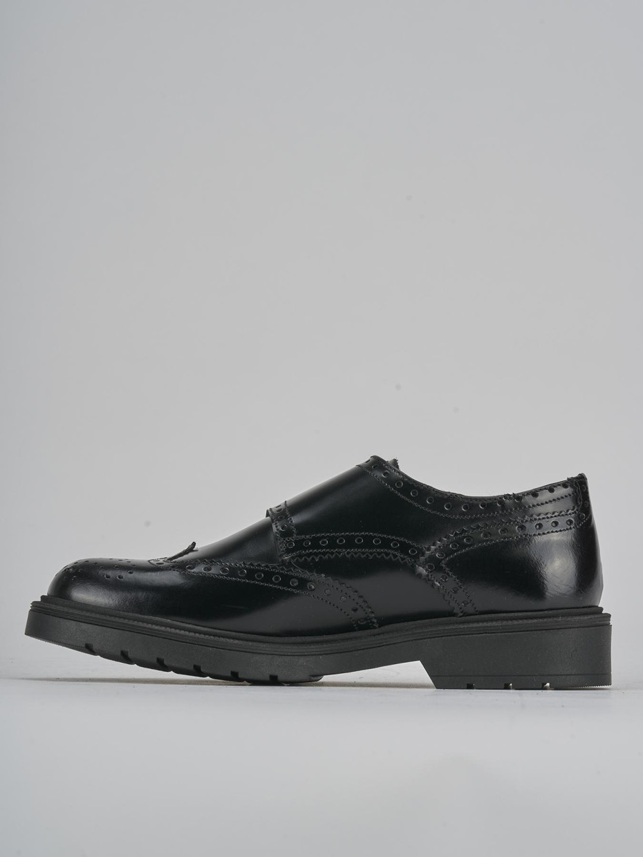 Mocassini tacco 2cm pelle nero