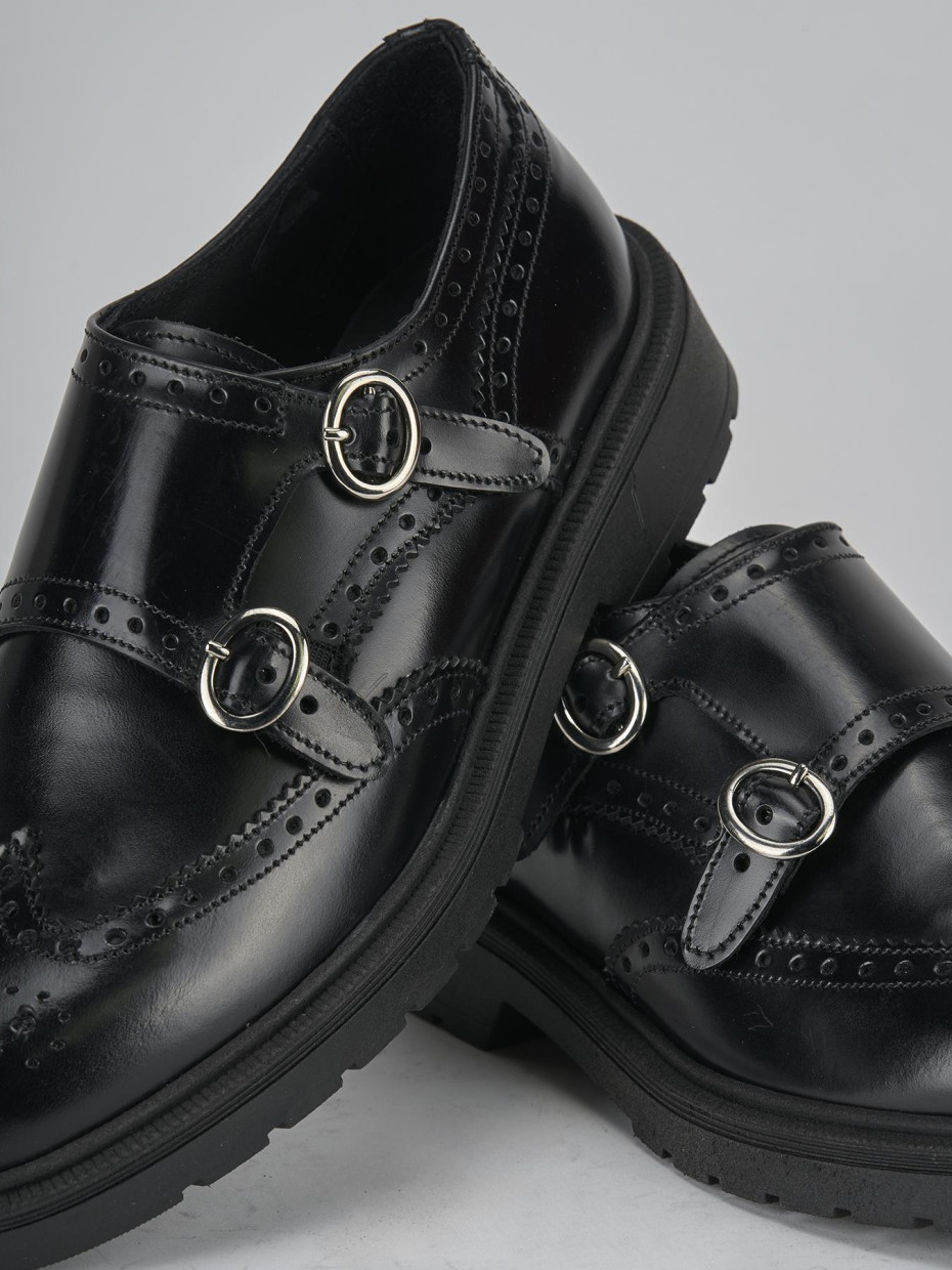 Mocassini tacco 2cm pelle nero