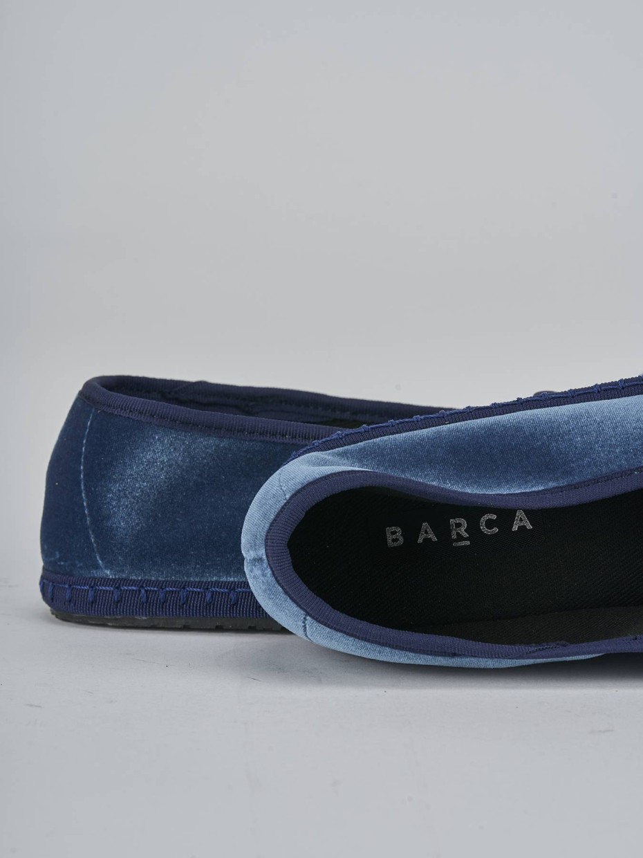 Ballerine tacco 1cm velluto azzurro