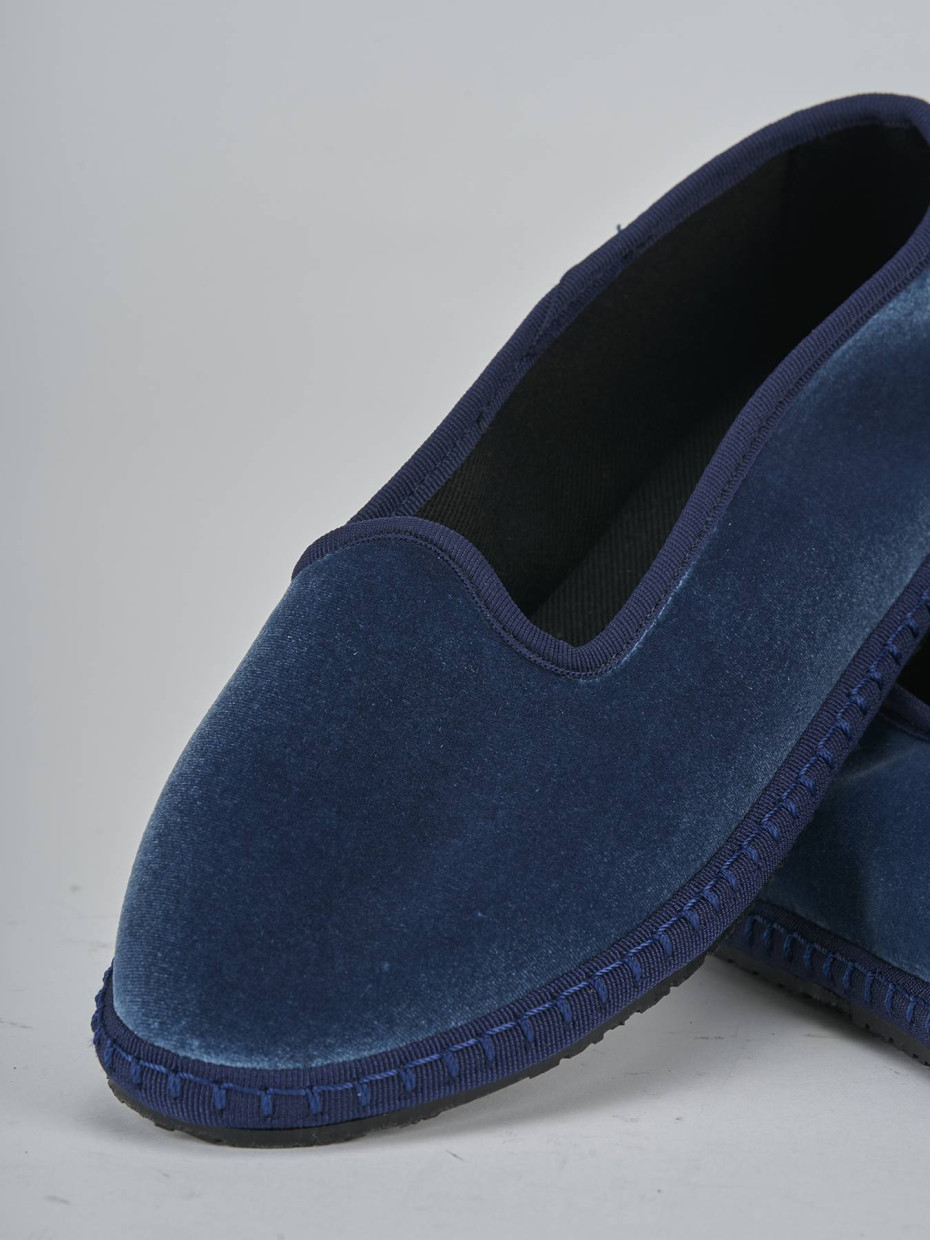 Ballerine tacco 1cm velluto azzurro