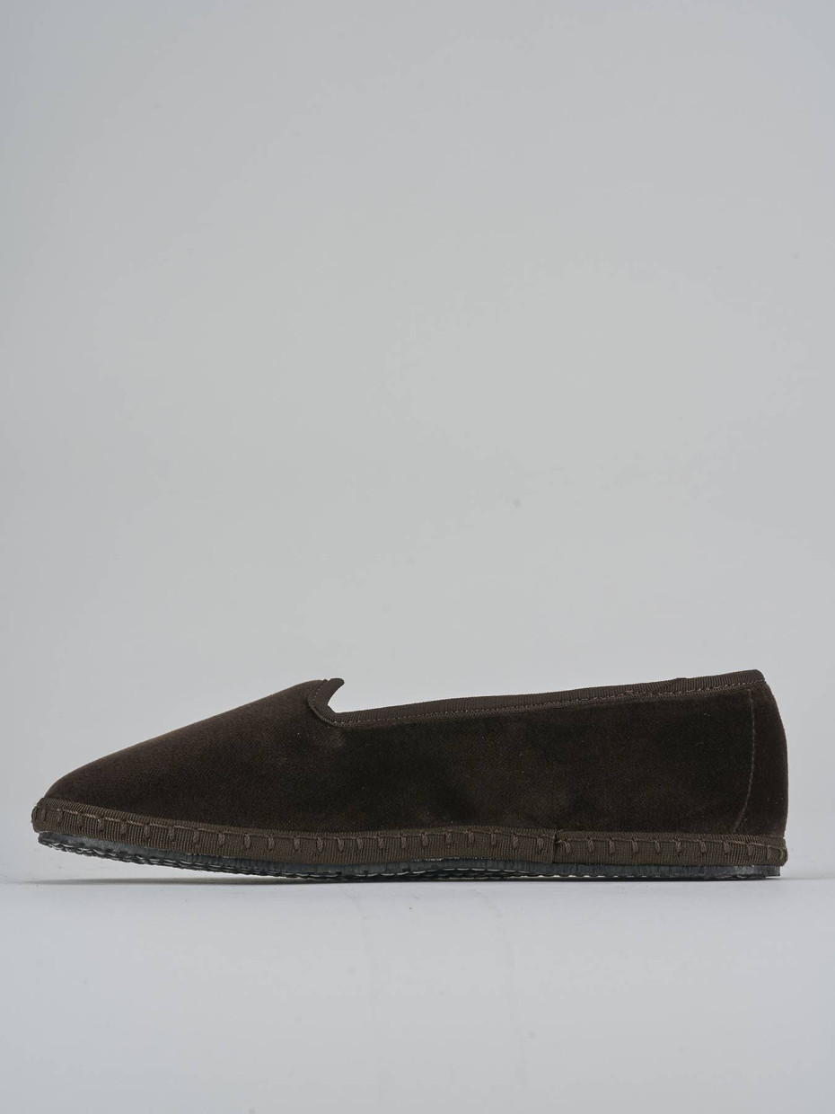 Ballerine tacco 1cm velluto testa