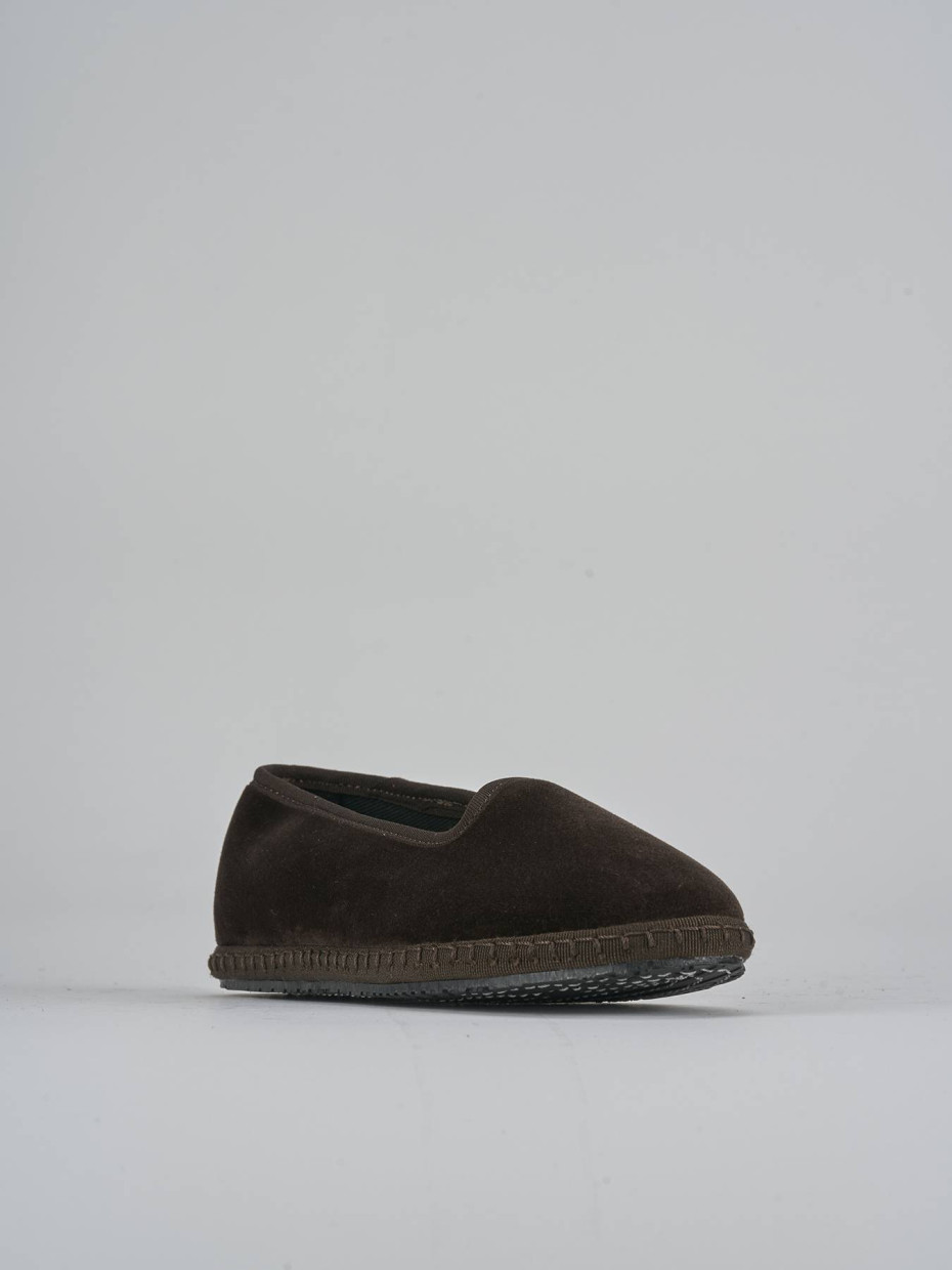 Ballerine tacco 1cm velluto testa