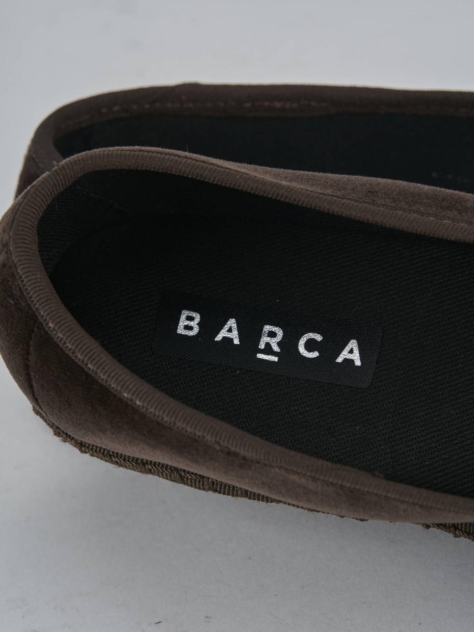 Ballerine tacco 1cm velluto testa