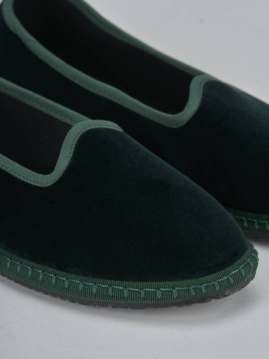 Ballerine tacco 1cm velluto verde