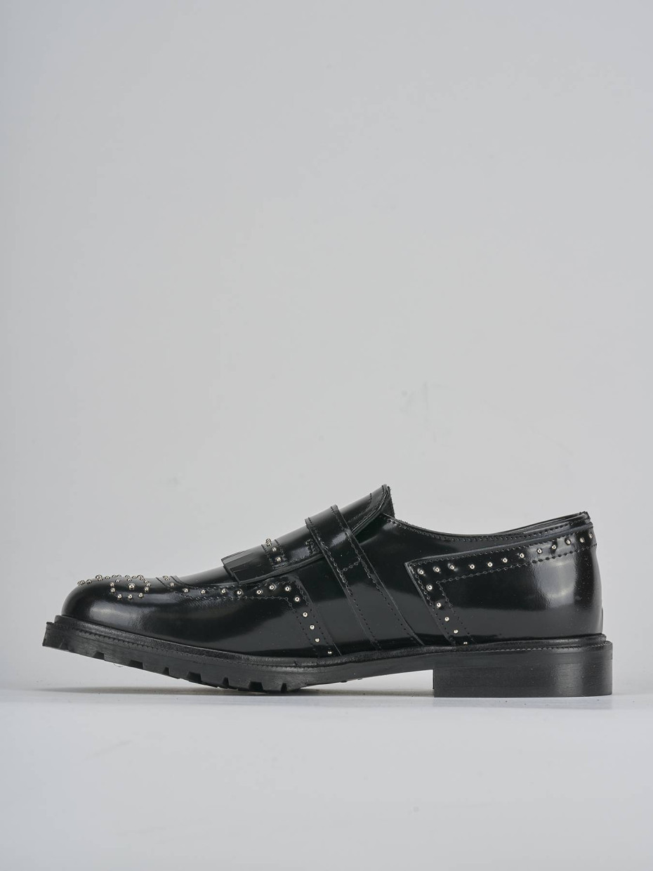 Mocassini tacco 2cm pelle nero