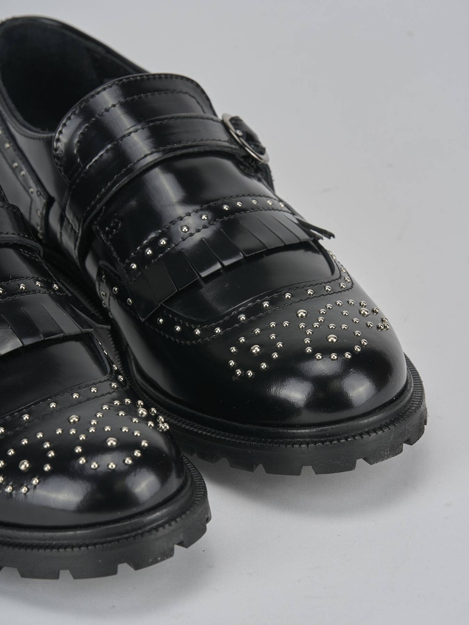 Mocassini tacco 2cm pelle nero