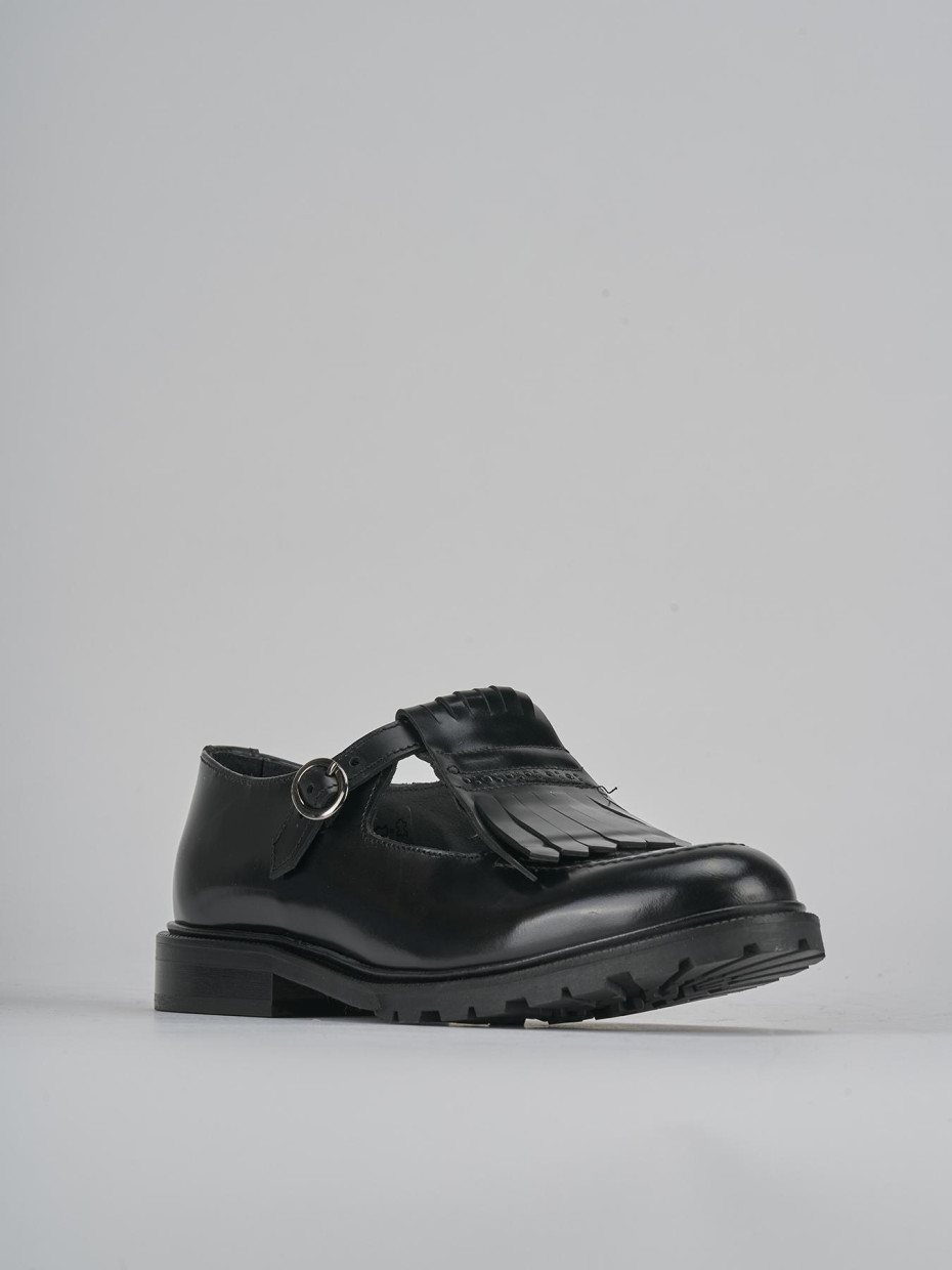Mocassini tacco 2cm pelle nero