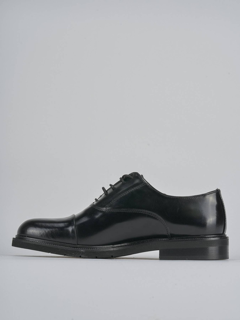 Stringate tacco 2cm pelle nero