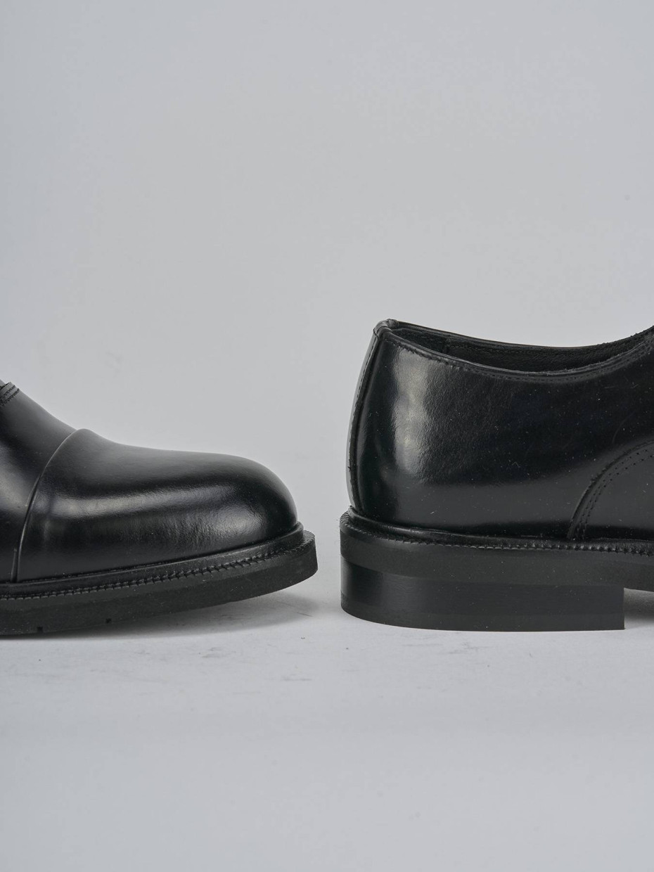 Stringate tacco 2cm pelle nero