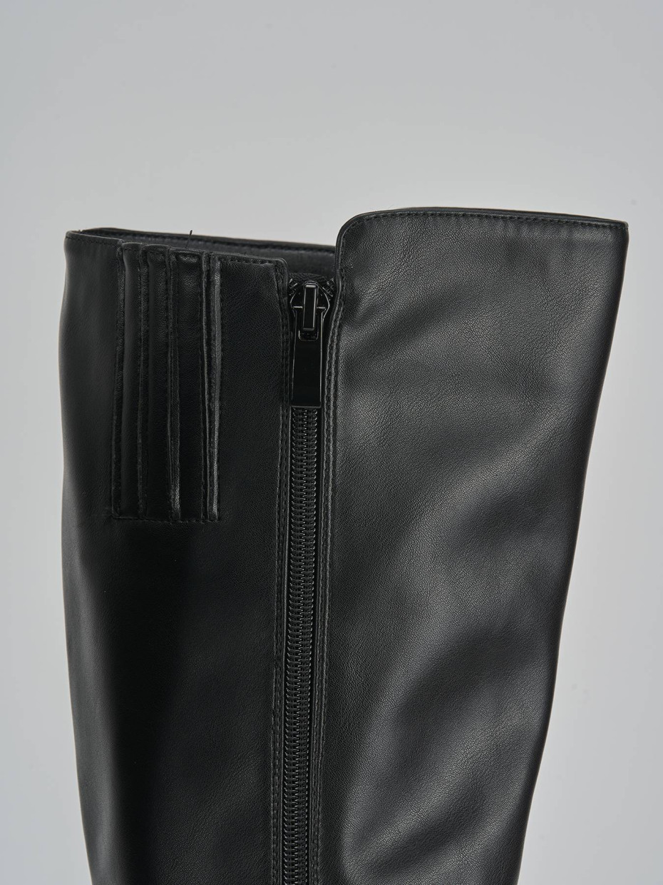 Stivali tacco 7cm pelle nero
