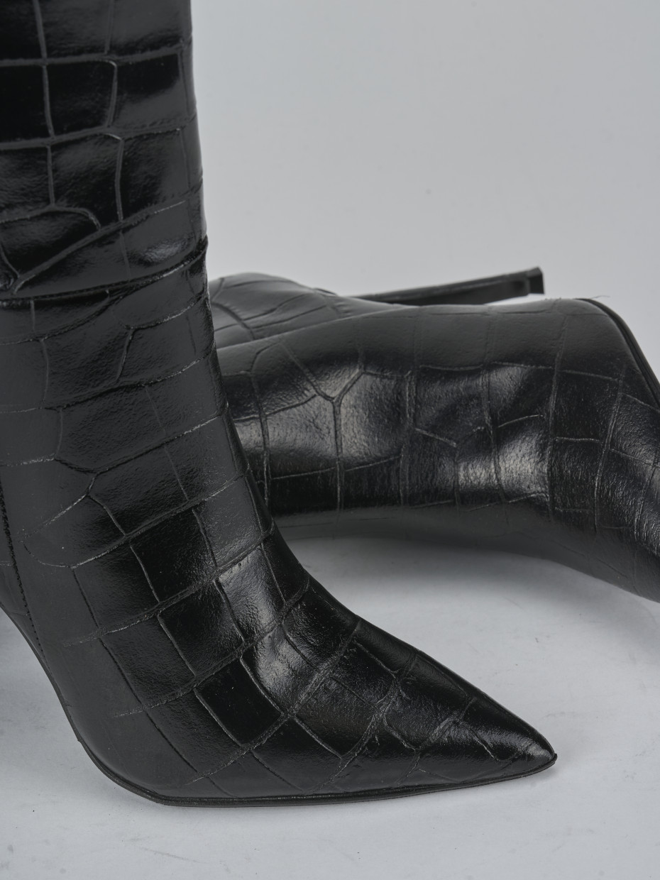 Stivali tacco 10cm cocco nero