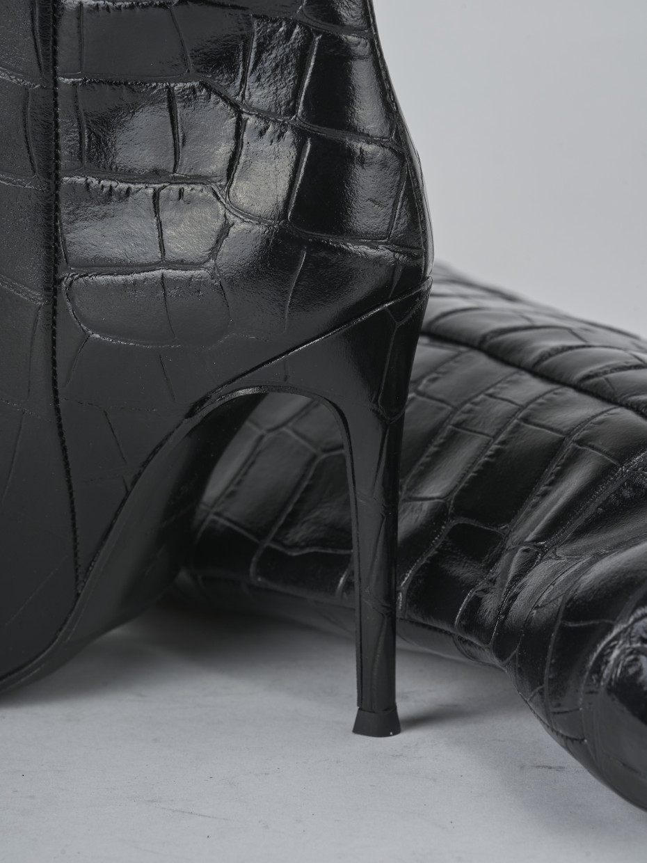 Stivali tacco 10cm cocco nero