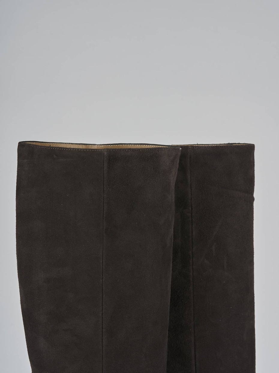 Stivali tacco 10cm camoscio testa