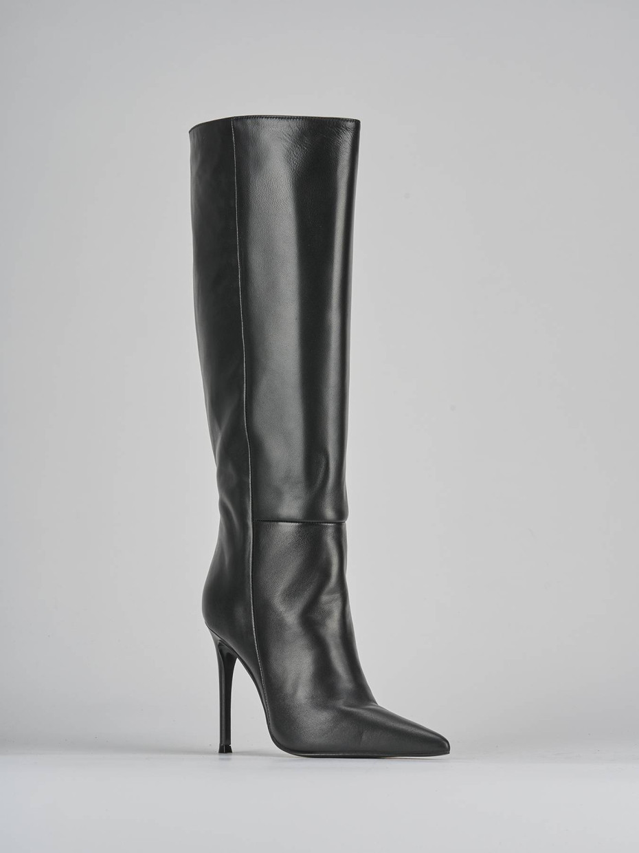 Stivali tacco 10cm pelle nero
