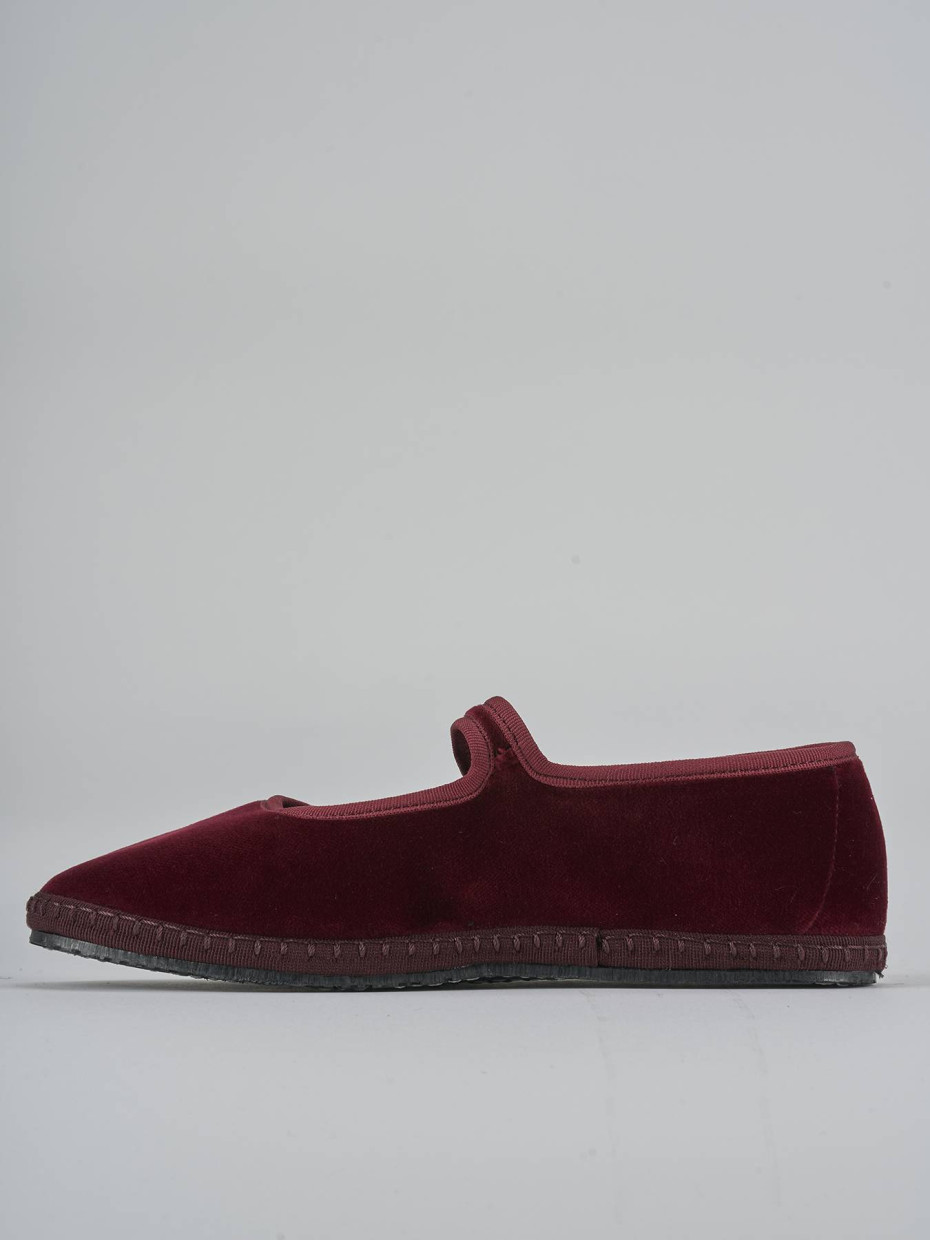 Ballerine tacco 1cm velluto bordo'