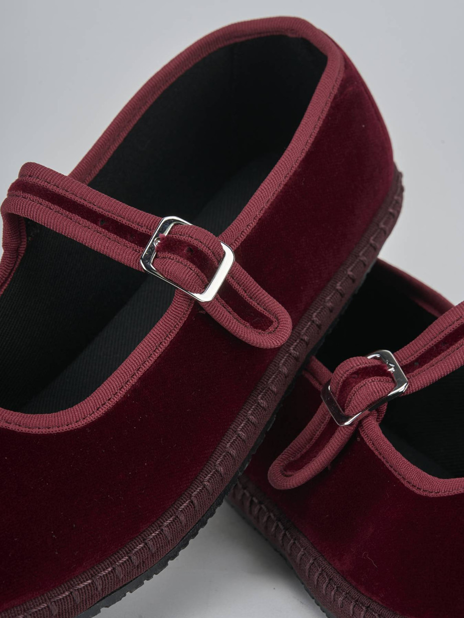 Ballerine tacco 1cm velluto bordo'