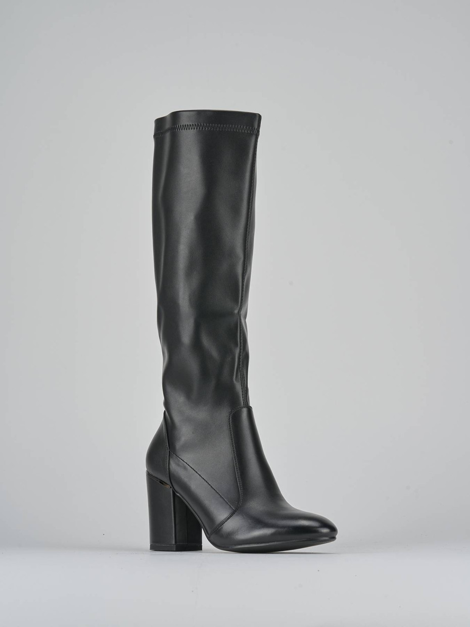 Stivali tacco 7cm pelle nero