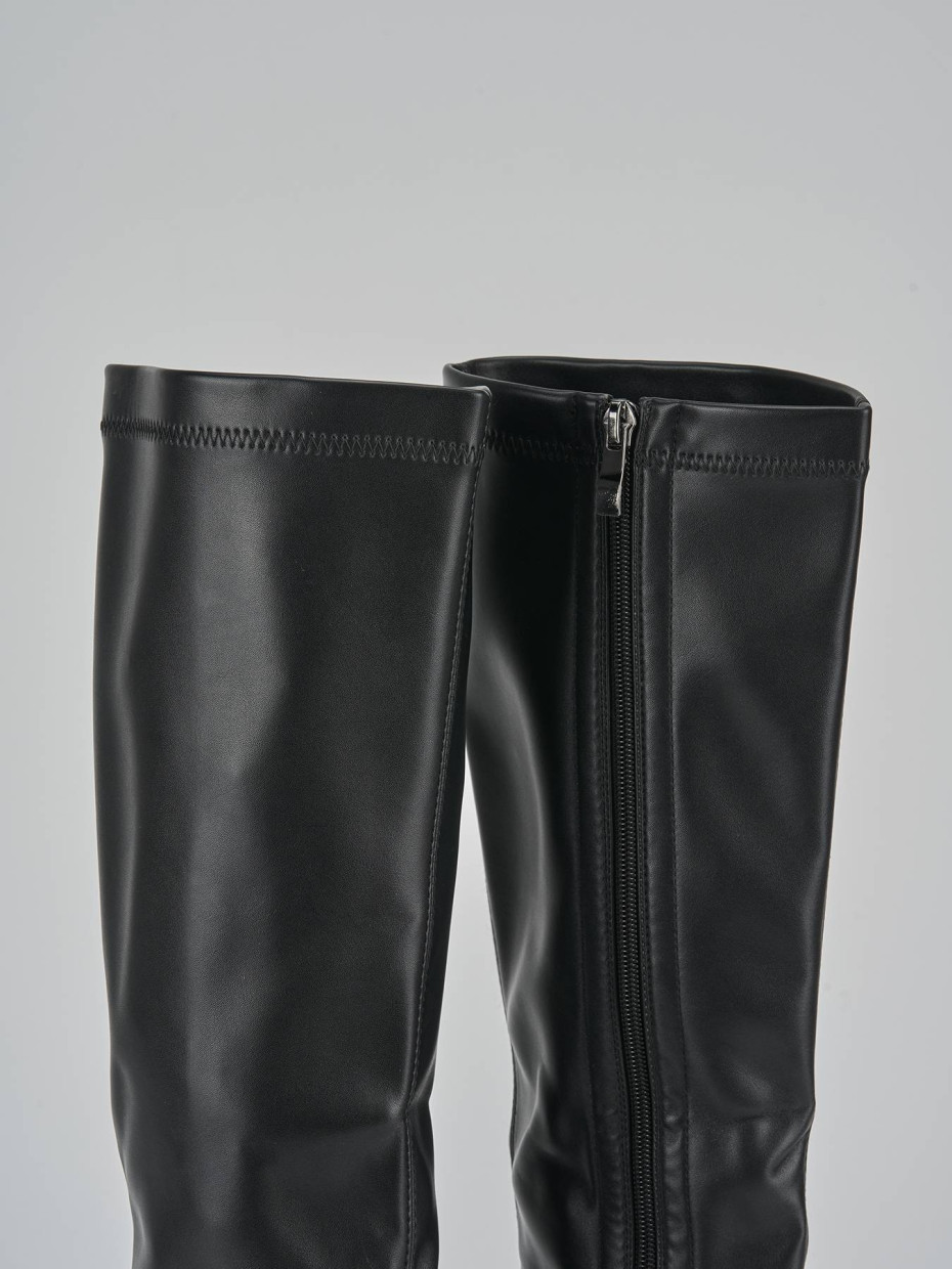 Stivali tacco 7cm pelle nero