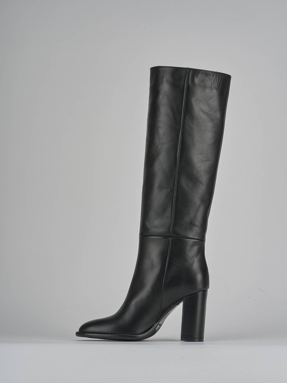 Stivali tacco 9cm pelle nero