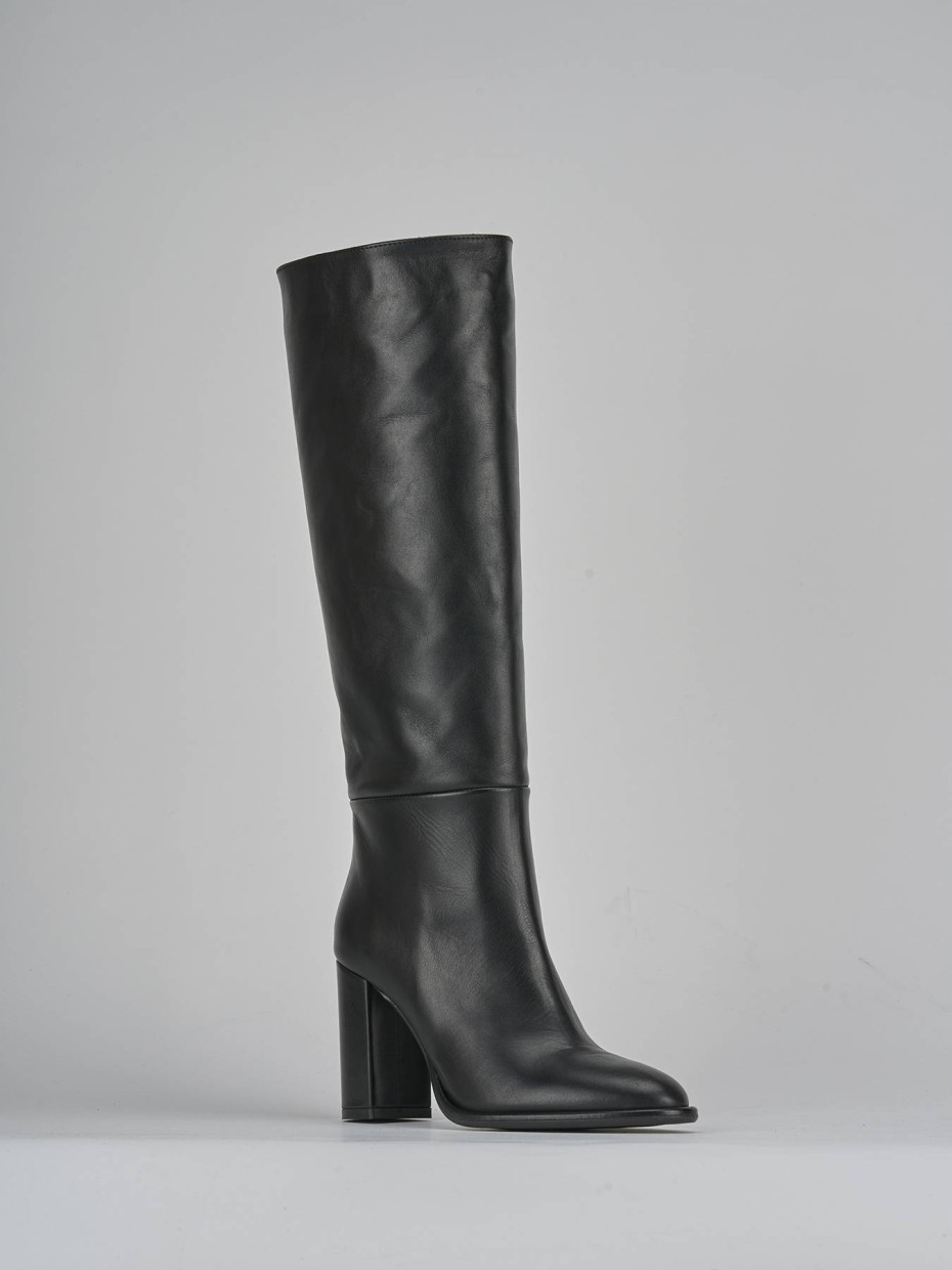 Stivali tacco 9cm pelle nero