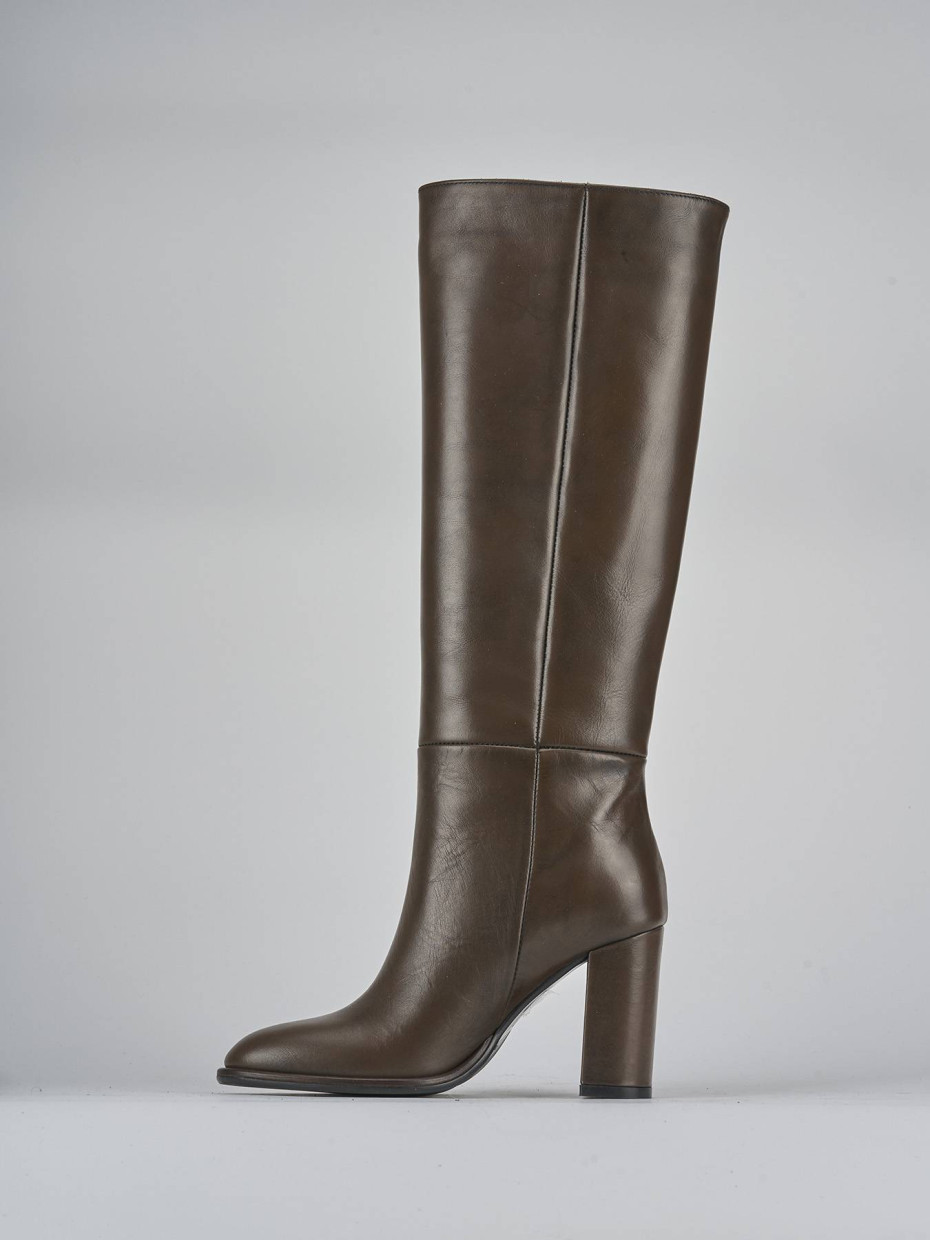 Stivali tacco 9cm pelle testa
