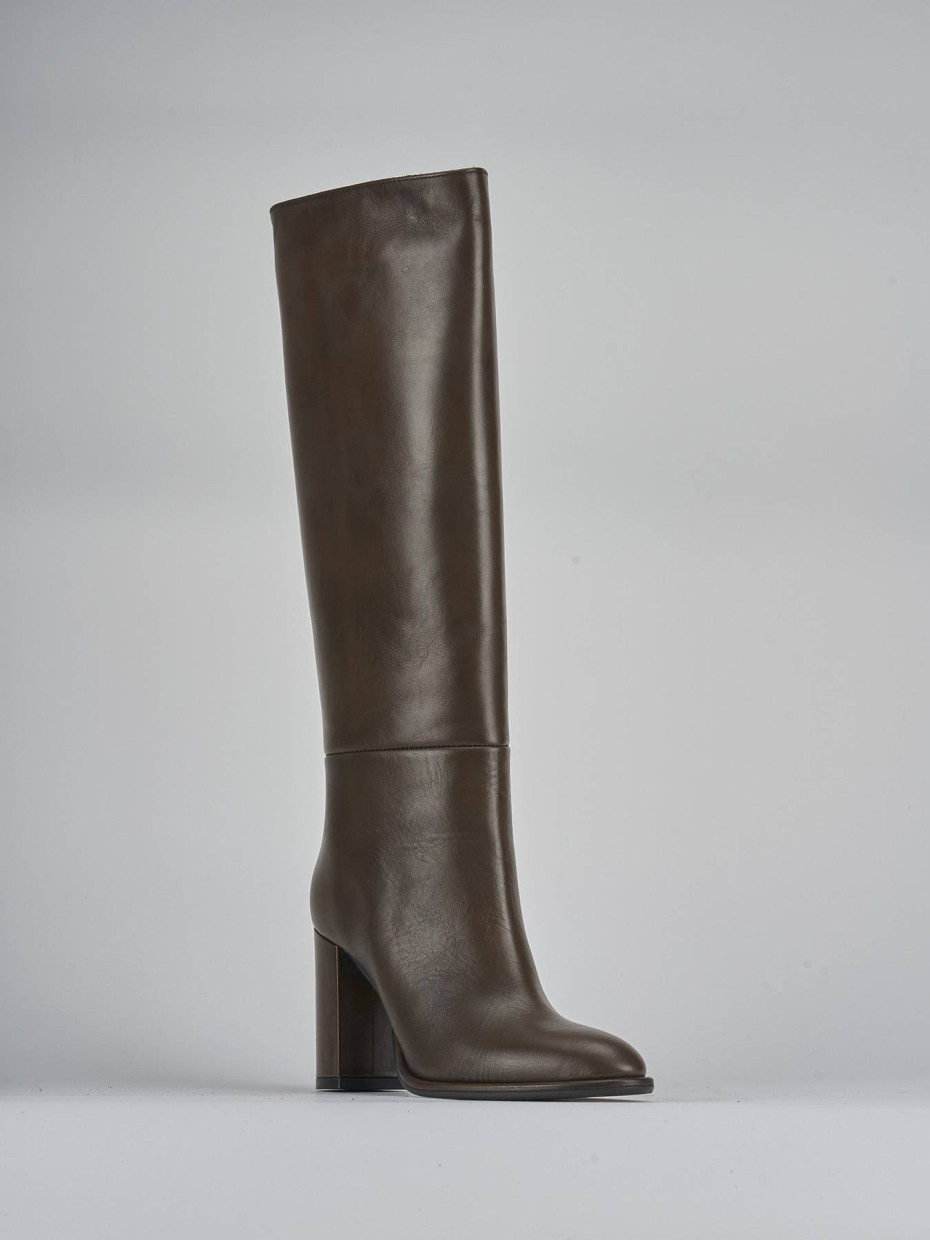 Stivali tacco 9cm pelle testa