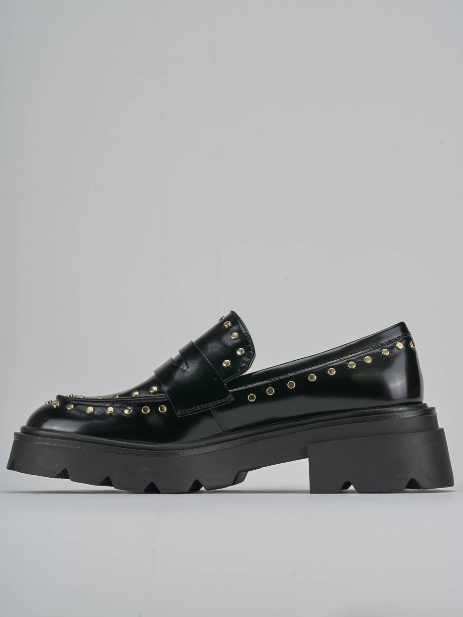 Mocassini tacco 2cm pelle nero