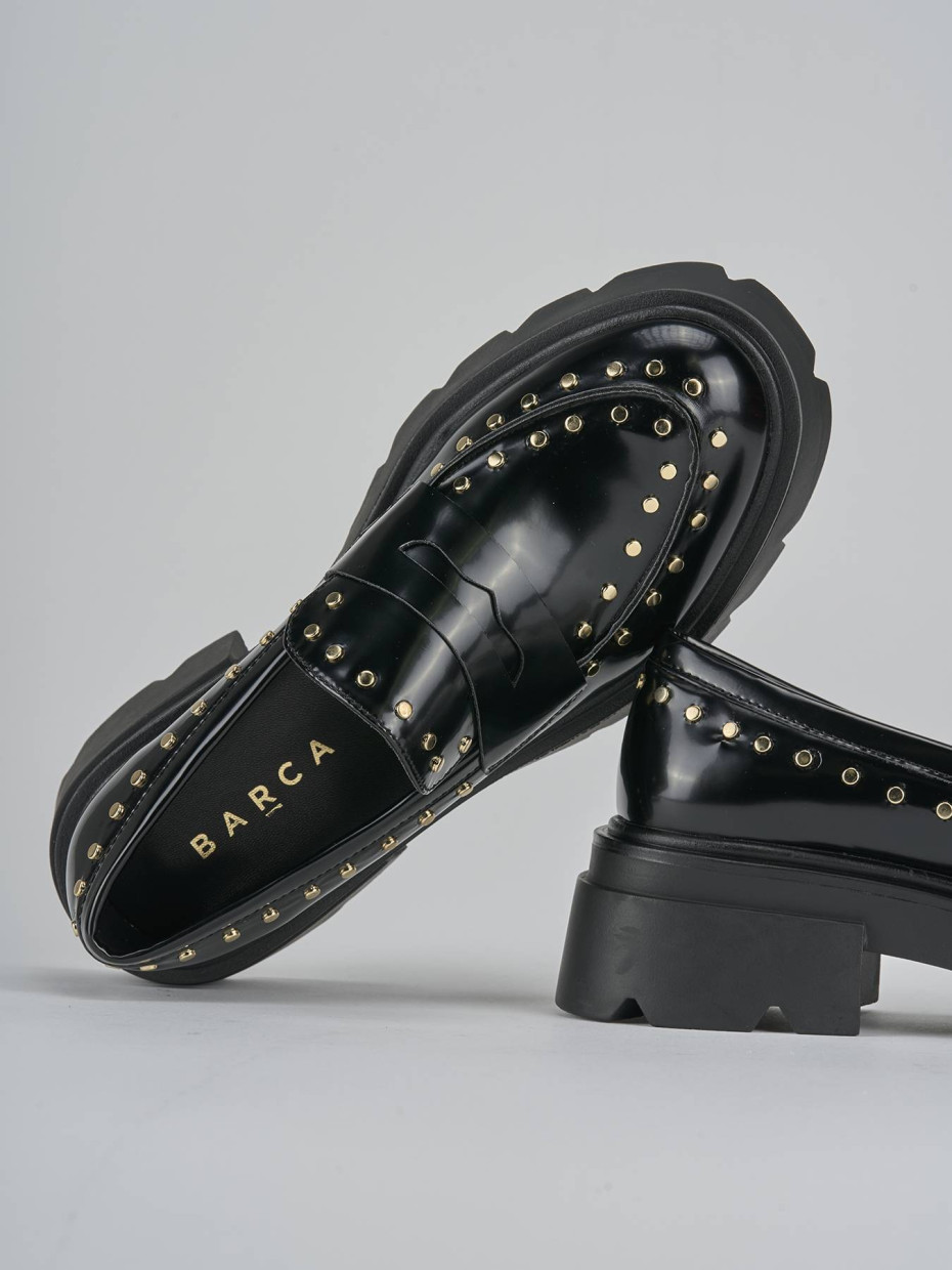 Mocassini tacco 2cm pelle nero