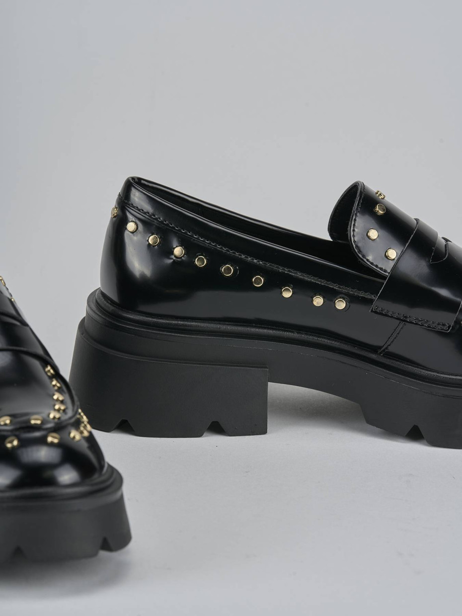 Mocassini tacco 2cm pelle nero