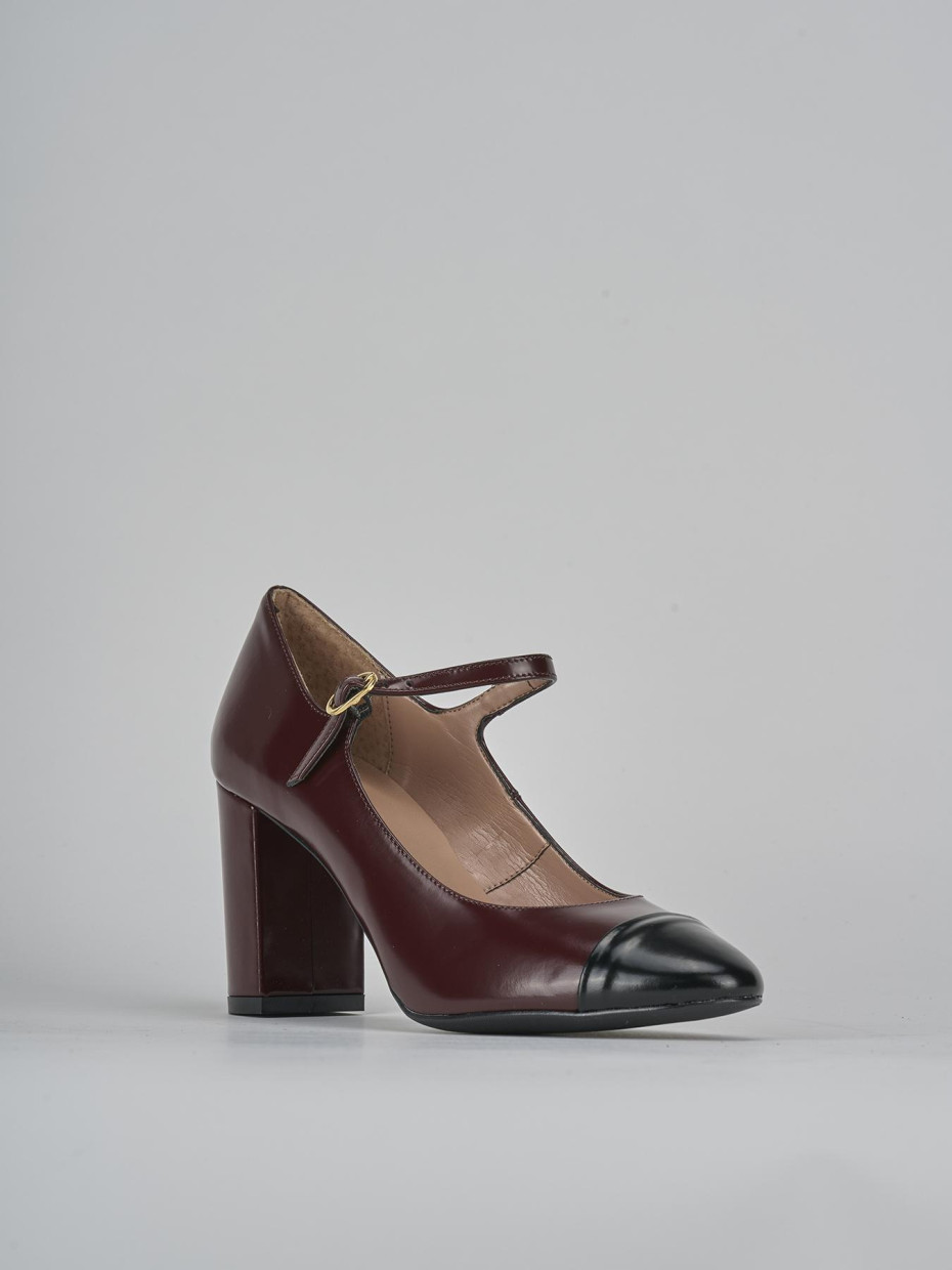 Décolleté e slingback tacco 8cm pelle bordo'