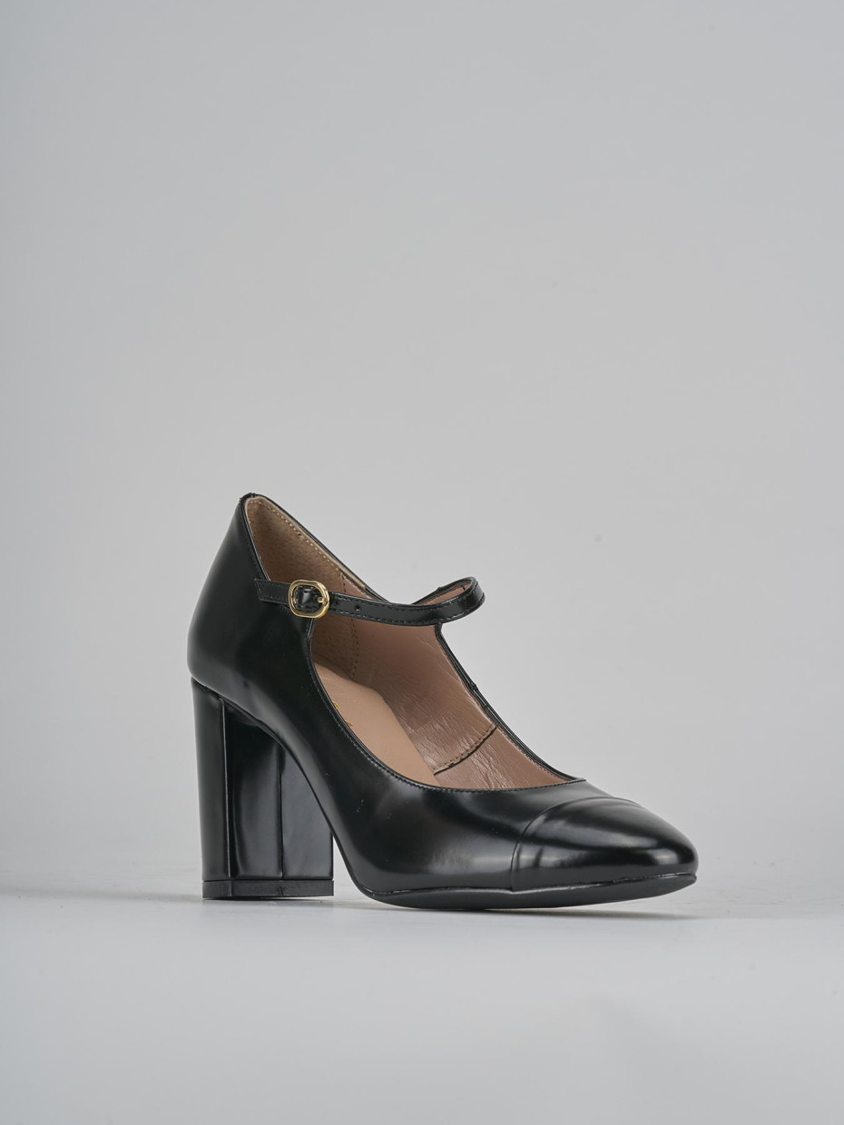 Décolleté e slingback tacco 8cm pelle nero