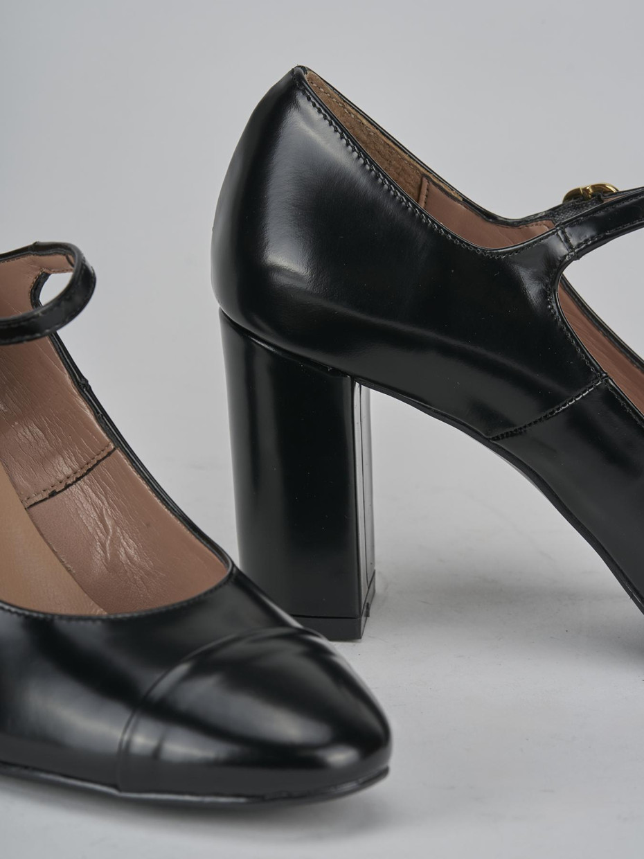 Décolleté e slingback tacco 8cm pelle nero