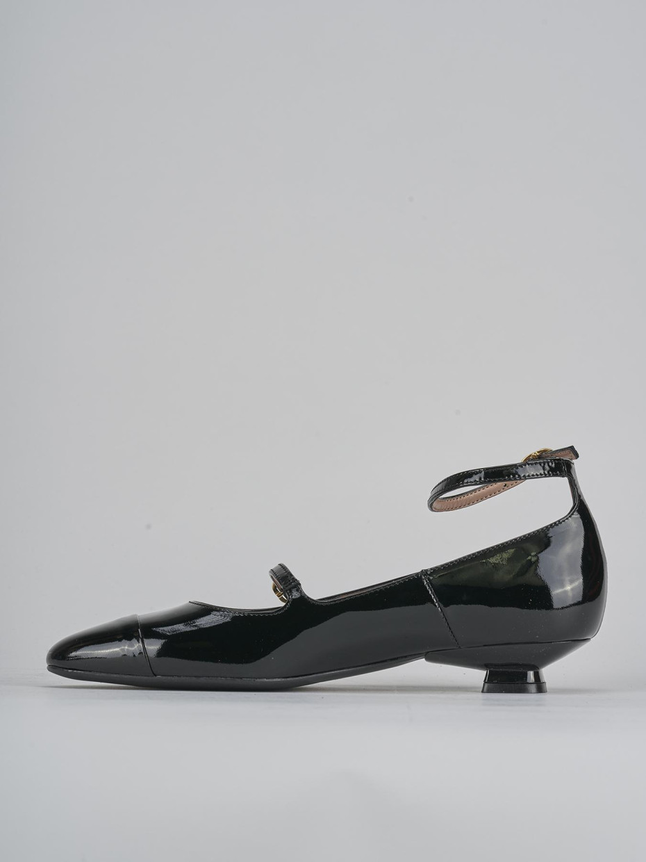 Ballerine tacco 3cm vernice nero