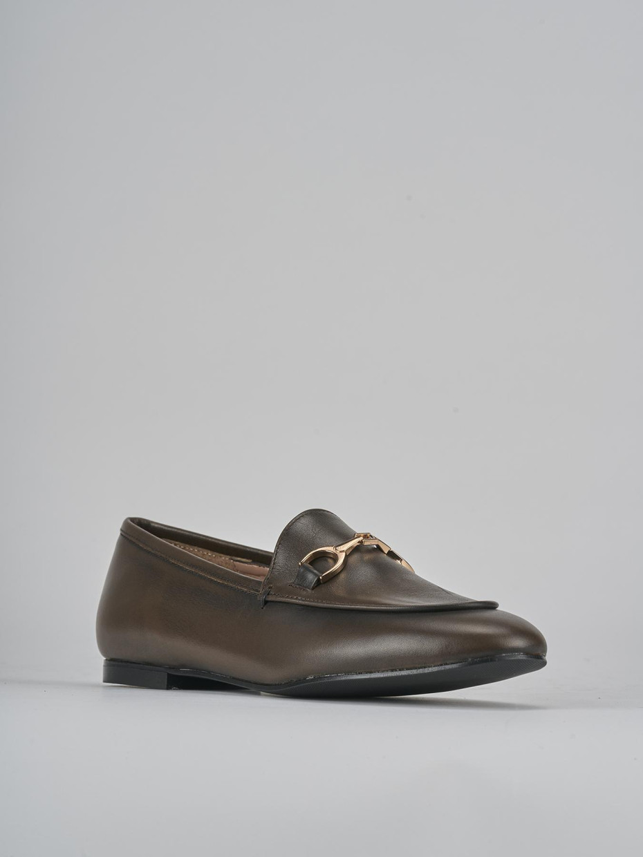 Mocassini tacco 1cm pelle testa