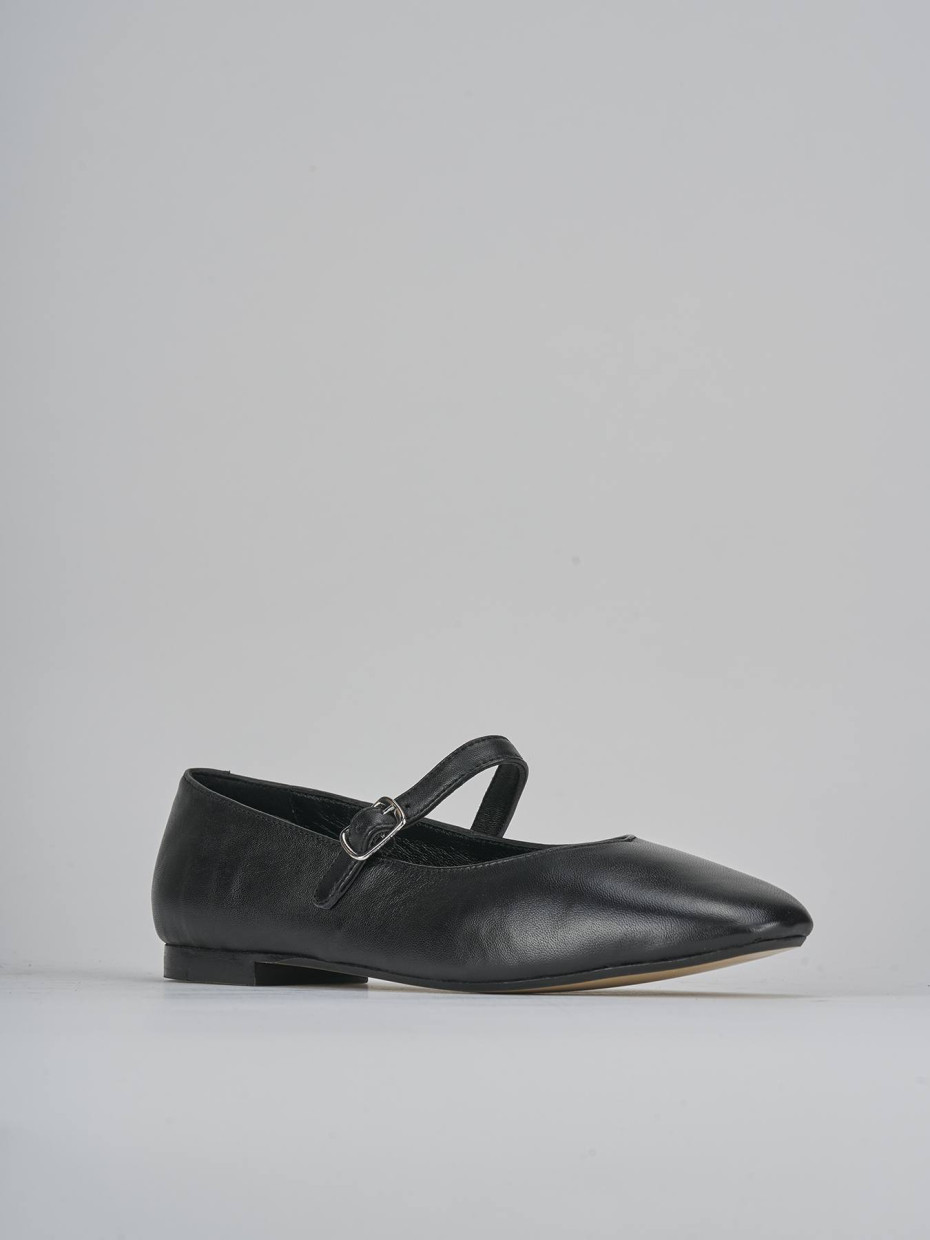 Ballerine tacco 1cm pelle nero