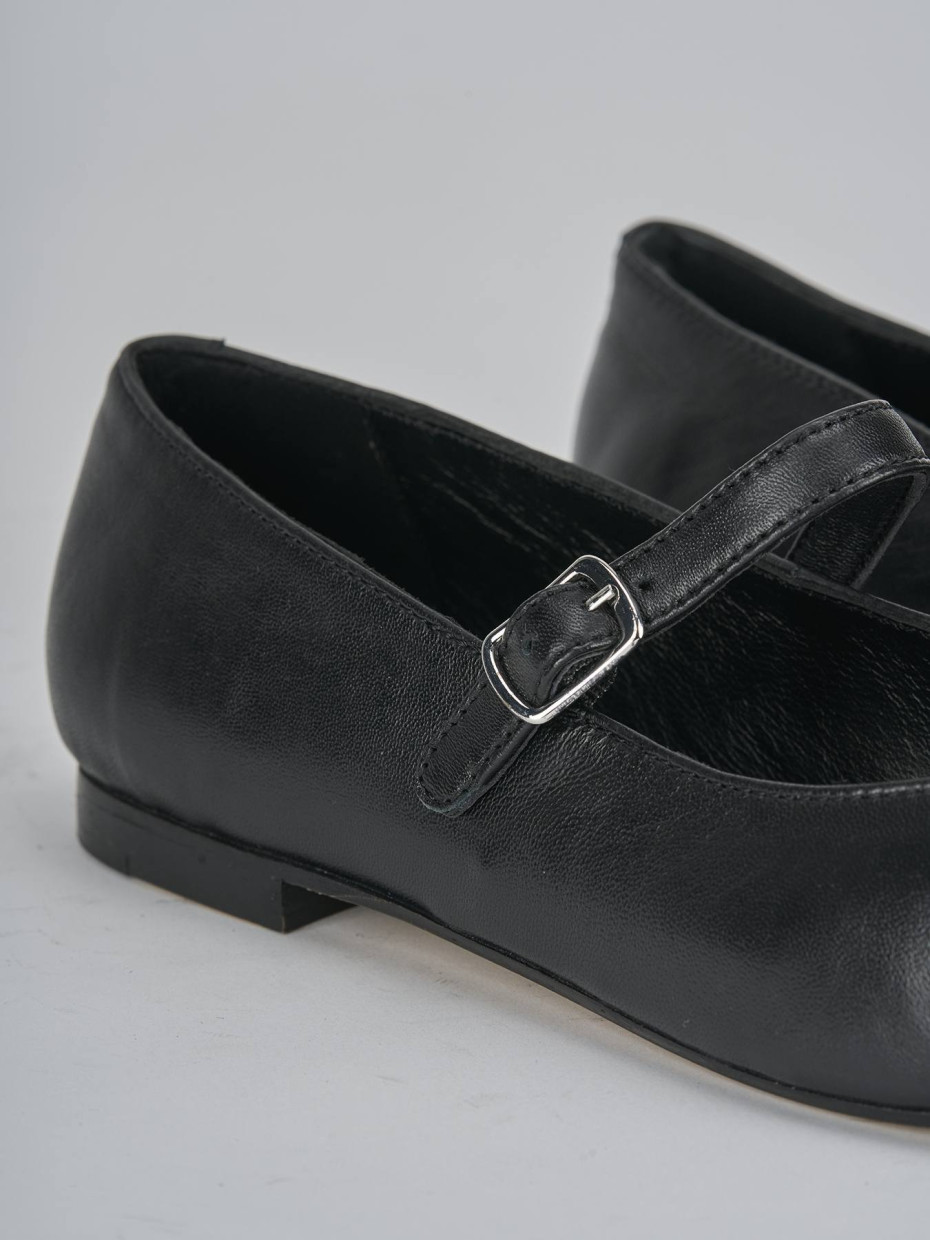 Ballerine tacco 1cm pelle nero