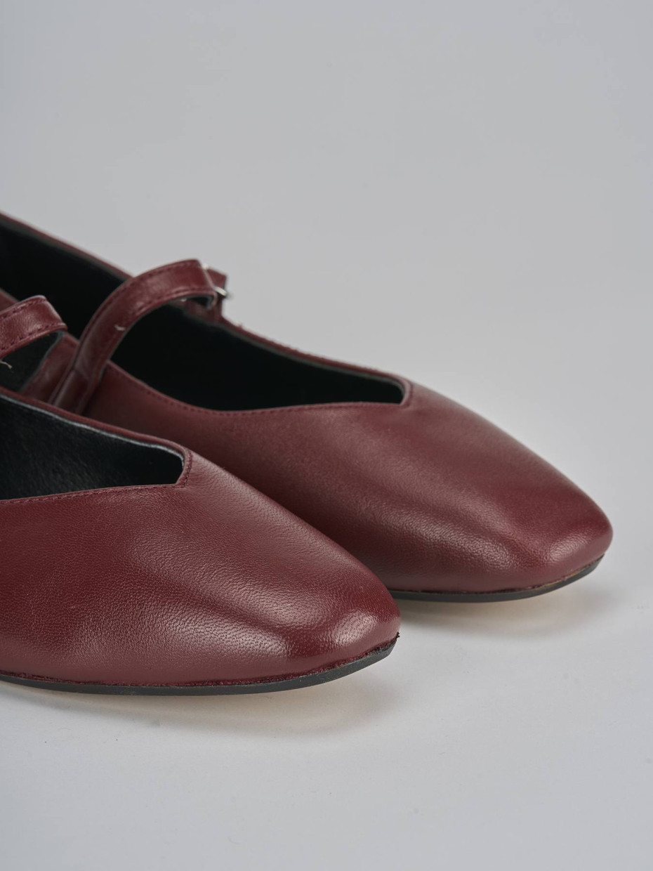 Ballerine tacco 1cm pelle bordo'