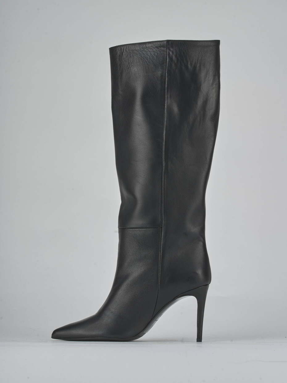 Stivali tacco 7cm pelle nero