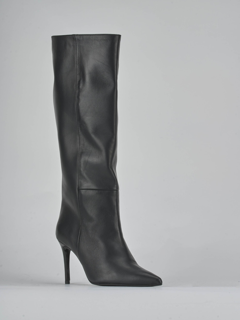 Stivali tacco 7cm pelle nero