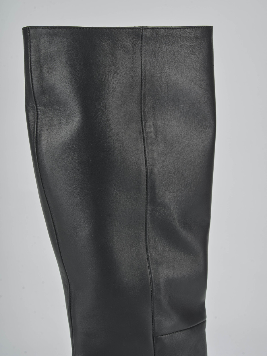 Stivali tacco 7cm pelle nero