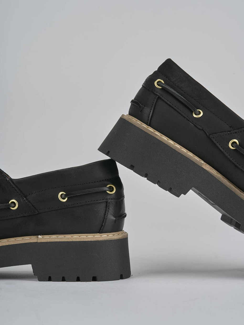 Stringate tacco 3cm pelle nero