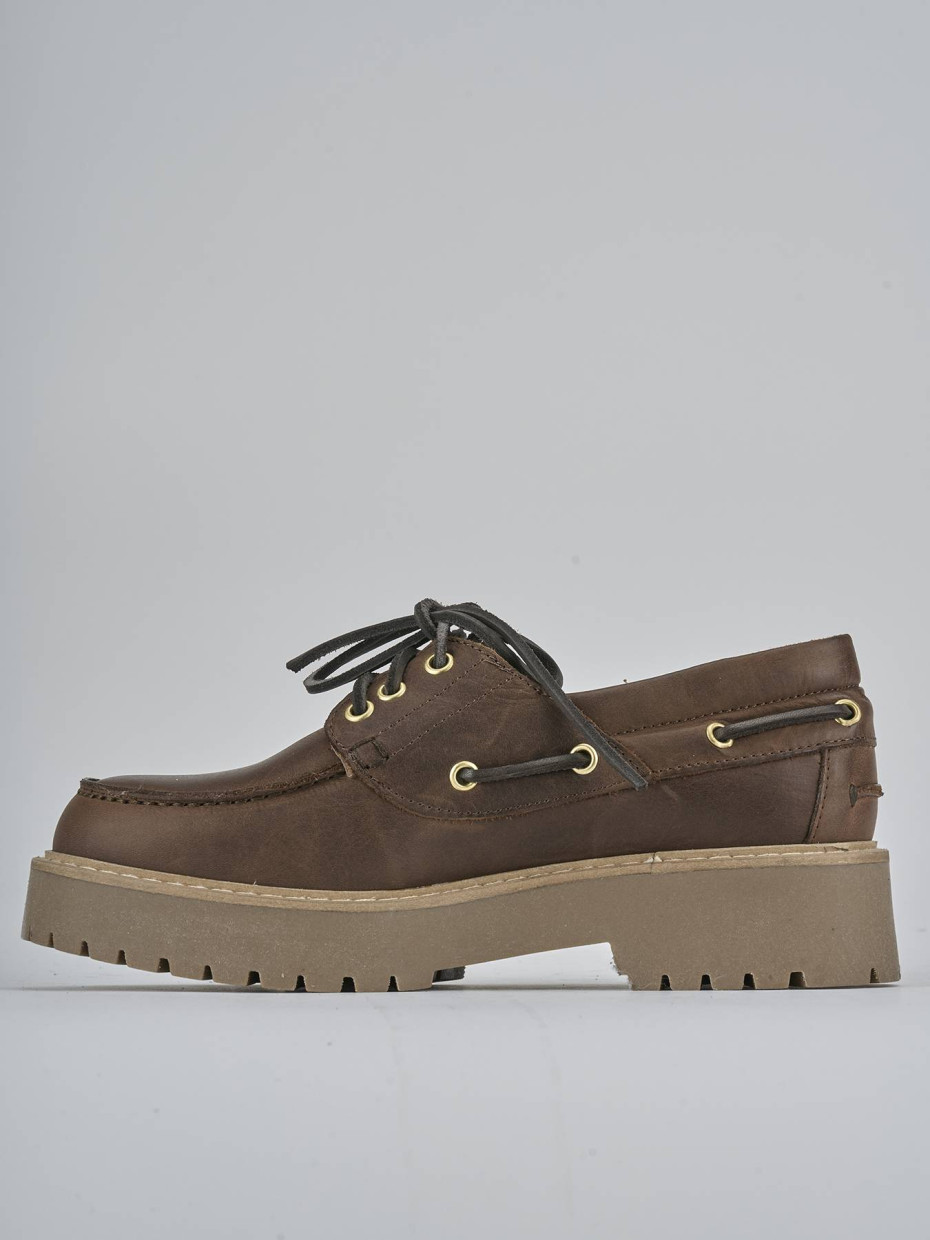 Stringate tacco 3cm pelle testa
