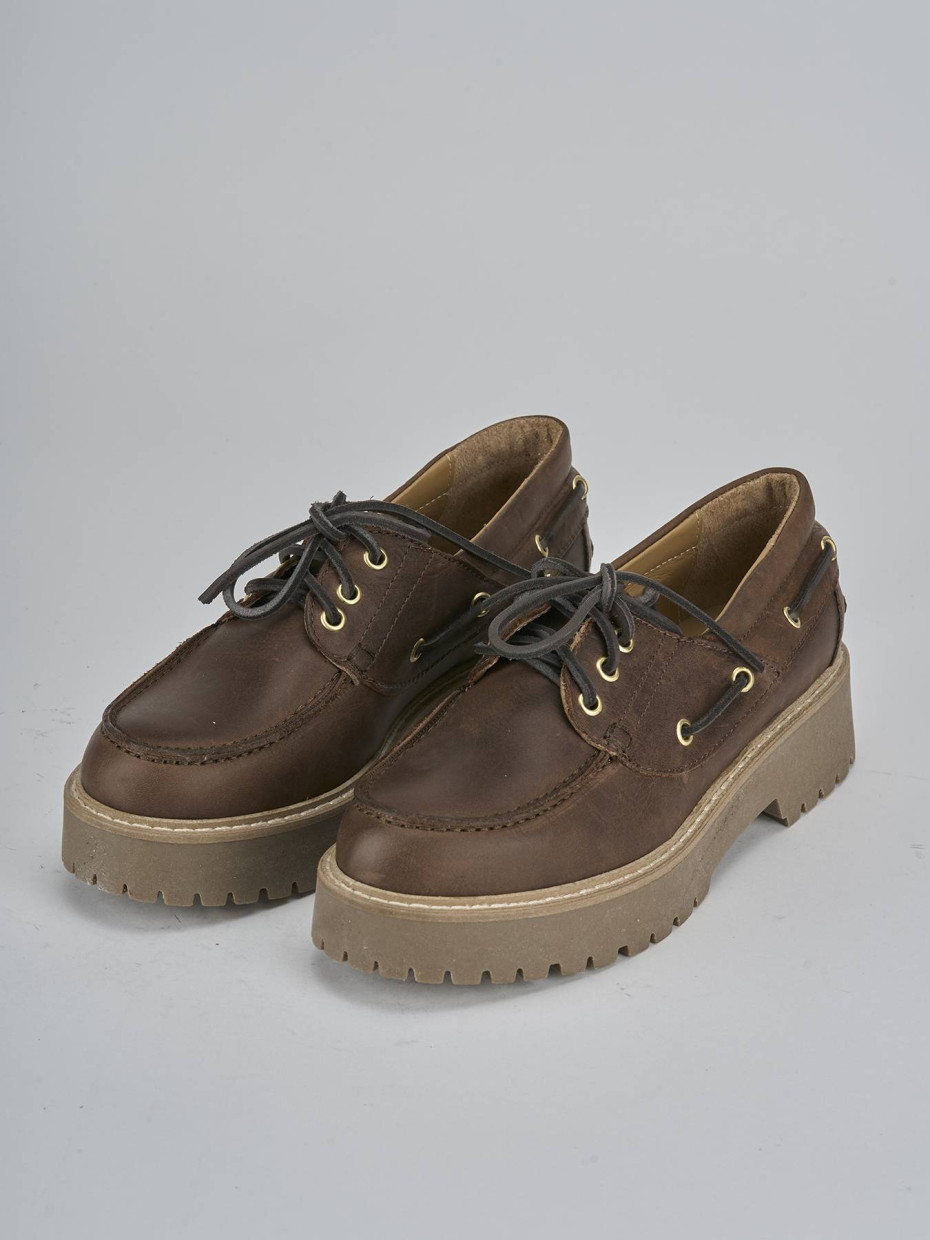 Stringate tacco 3cm pelle testa