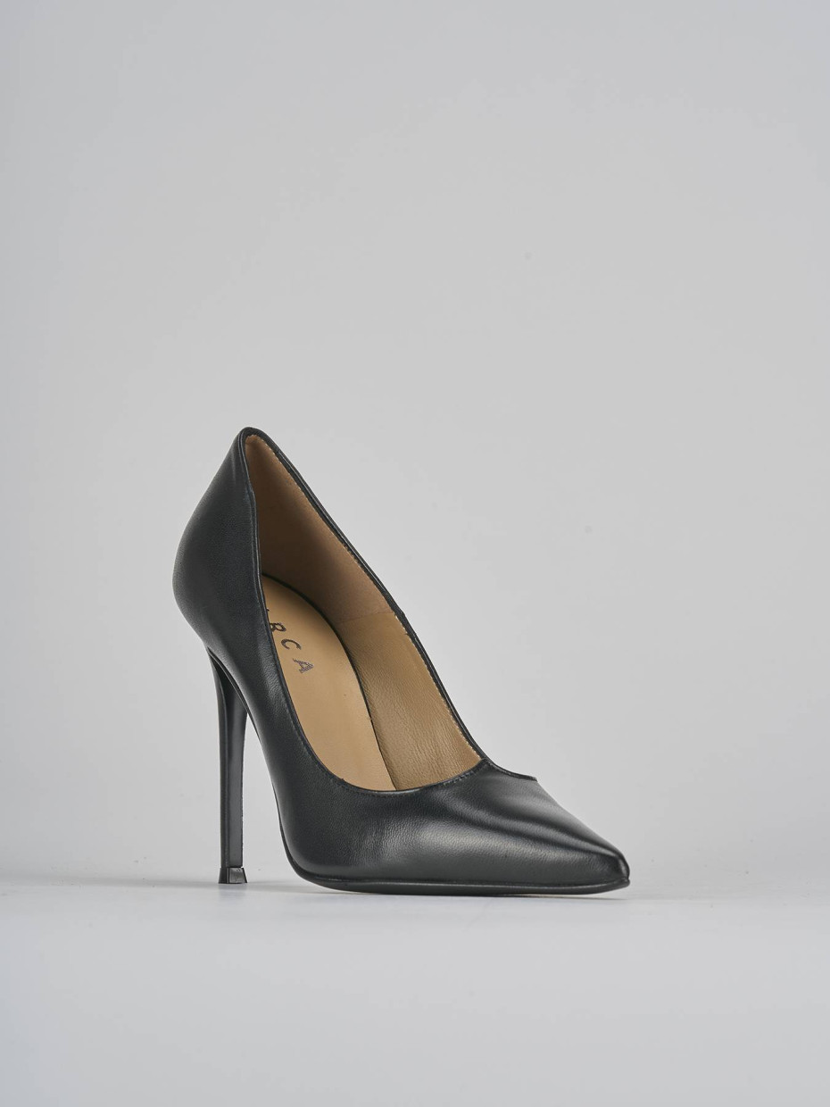 Décolleté e slingback tacco 10cm pelle nero