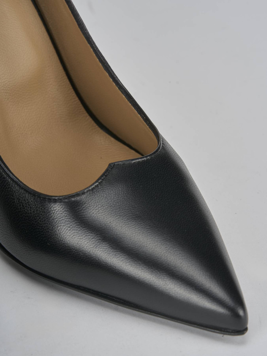 Décolleté e slingback tacco 10cm pelle nero